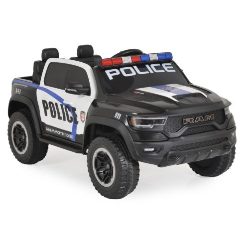 BO RAM MAMMOTH elektromos rendőrautó hangos bemondóval 107cm 2 motoros FEKETE
