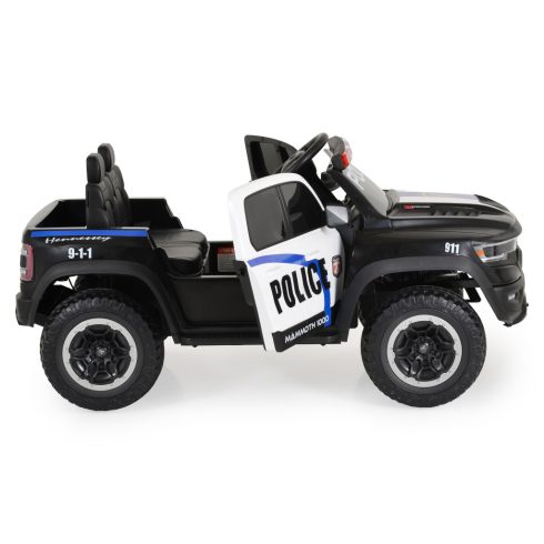 BO RAM MAMMOTH elektromos rendőrautó hangos bemondóval 107cm 2 motoros FEKETE