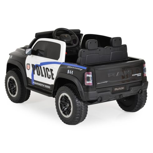BO RAM MAMMOTH elektromos rendőrautó hangos bemondóval 107cm 2 motoros FEKETE