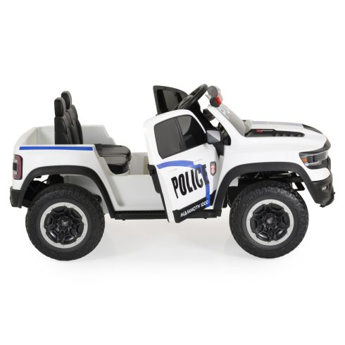 BO RAM MAMMOTH elektromos rendőrautó hangos bemondóval 107cm 2 motoros FEHÉR