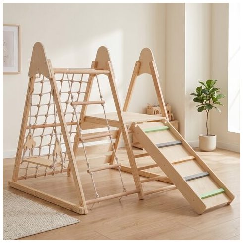 Pikler MONTESSORI fa mászóka hintával Little Gym