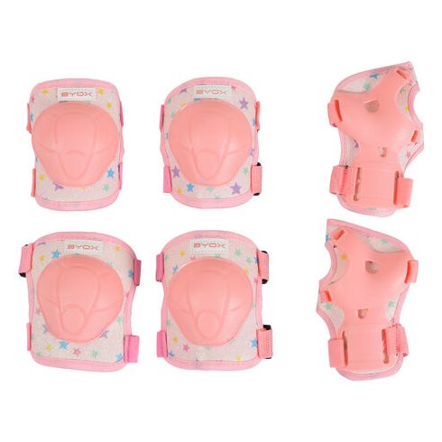BICIKLIS/Görkori védőfelszerelés GLAMI térd, könyök, kézvédő szett A 25kg PINK