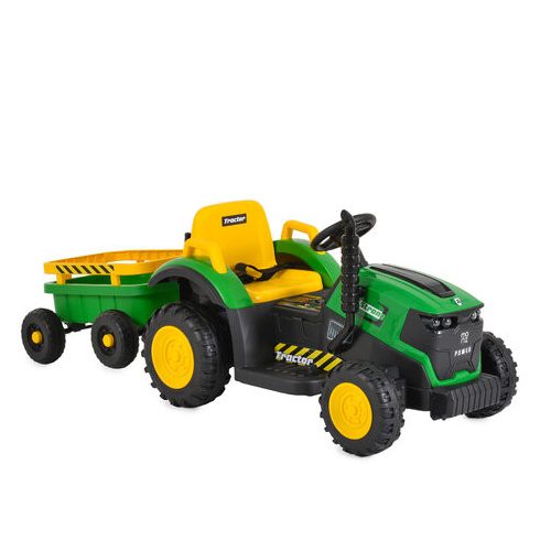 BO TERRON traktor 4 kerekű trélerrel 12V két motoros ZÖLD