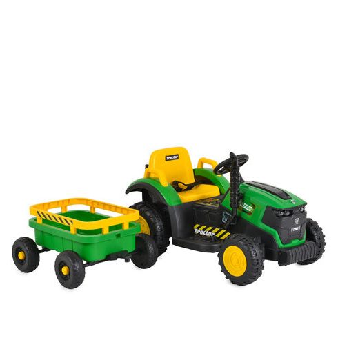 BO TERRON traktor 4 kerekű trélerrel 12V két motoros ZÖLD