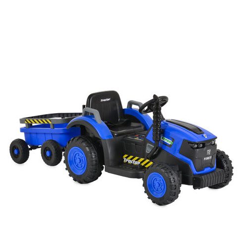 BO TERRON traktor 4 kerekű trélerrel 12V két motoros KÉK