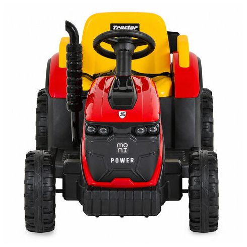 BO TERRON traktor 4 kerekű trélerrel 12V két motoros PIROS