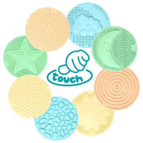 MOCHTOYS Play&Squish szenzorikus szőnyeg -kerek tapilapok 8db PASZTELL
