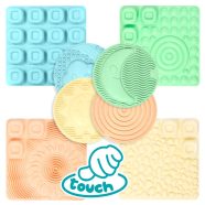   MOCHTOYS Play&Squish szenzorikus szőnyeg -kerek tapilapok ÉS PUZZLE 4+4db PASZTELL