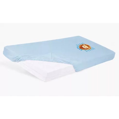 Lepedő babaágyba gumis szegéllyel 60x120 - 70x140cm matracra VKÉK/OROSZLÁN