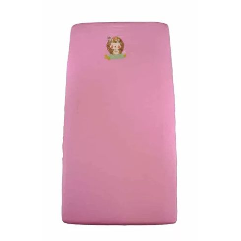 Lepedő babaágyba gumis szegéllyel 60x120 - 70x140cm matracra RÓZSA/SÜNI