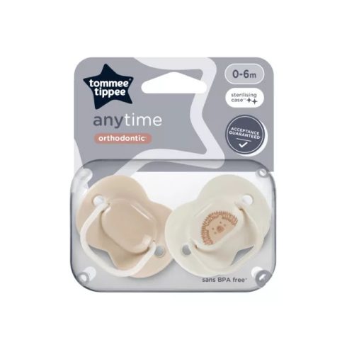 Tommee Tippee Anytime játszócumi 0-6hó 2 db vegyes színben