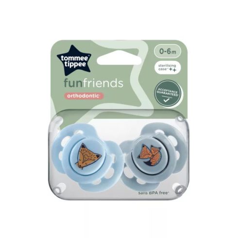 Tommee Tippee Fun Friends Nyugtatócumi 0-6 hó (2 db) - 2024