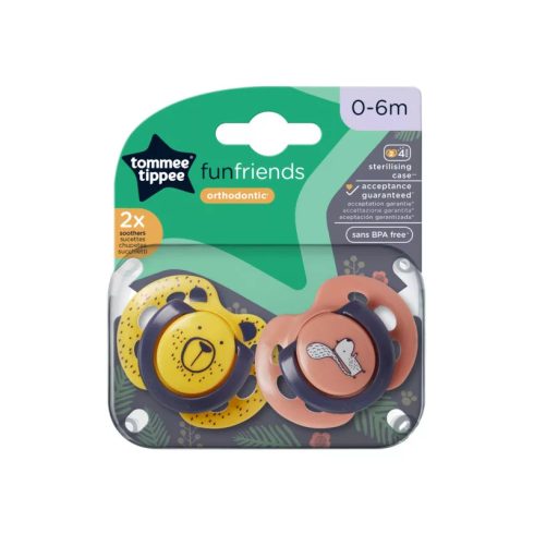 Tommee Tippee Fun Friends Nyugtatócumi 0-6 hó (2 db) - 2024