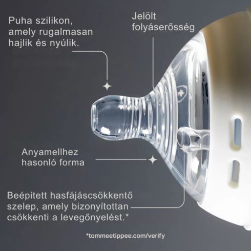 Tommee Tippee Natural Start extra lassú folyású cumisüveg cumi 2 db