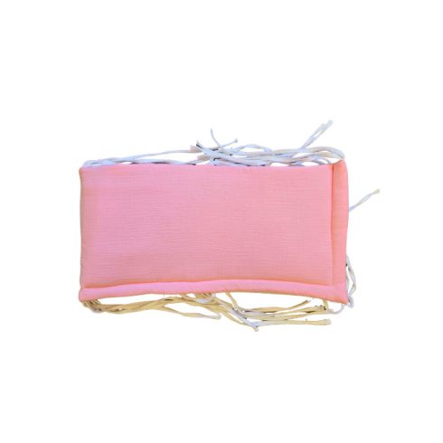 KOKO muszlin Fejvédő kiságyba magasított  27 x170 cm pink/fehér színben