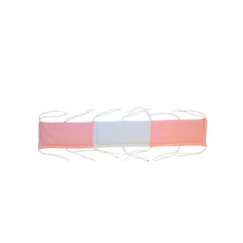 KOKO muszlin Fejvédő kiságyba magasított  27 x170 cm pink/fehér színben