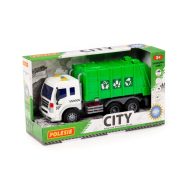   POLESIE műanyag szelektív kukásautó fényekkel, hangokkal SÖTÉTZÖLD