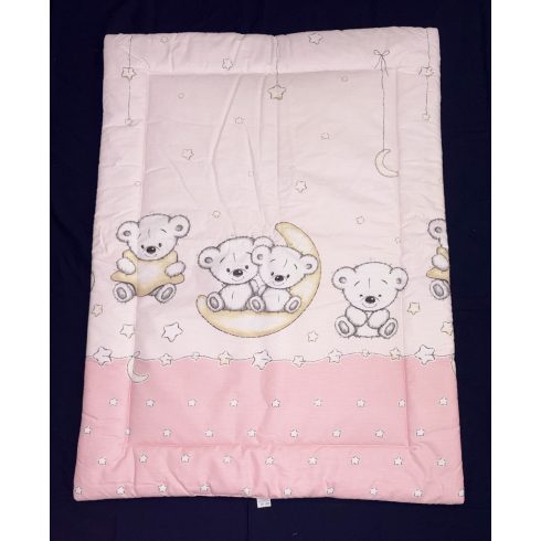 DOMBABY 3 részes ágynemű garnitúra fejvédővel MACIS PINK