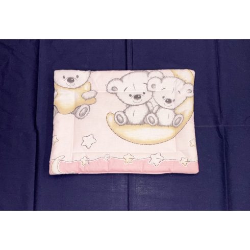 DOMBABY 3 részes ágynemű garnitúra fejvédővel MACIS PINK