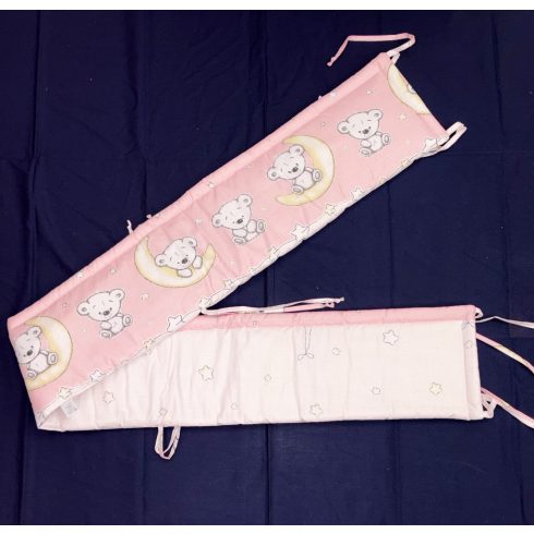 DOMBABY 3 részes ágynemű garnitúra fejvédővel MACIS PINK