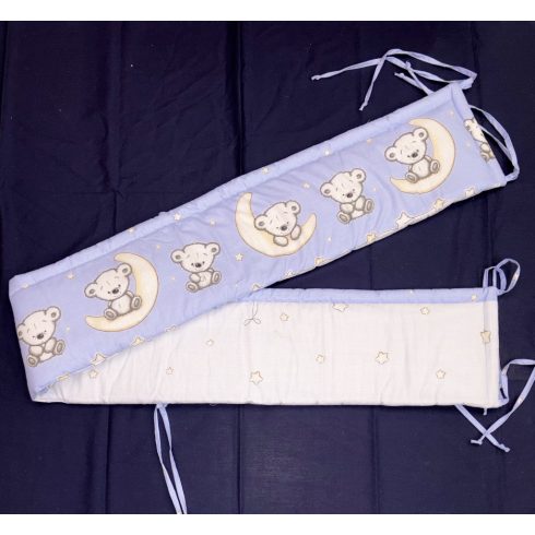 DOMBABY 3 részes ágynemű garnitúra fejvédővel  MACIS KÉK