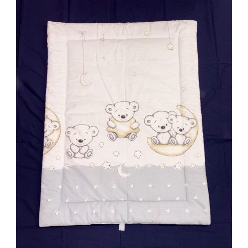 DOMBABY 3 részes ágynemű garnitúra fejvédővel  MACIS SZÜRKE