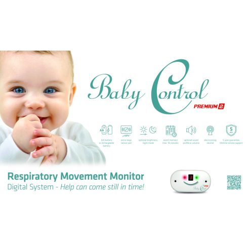 Baby Control Premium 2 légzésfigyelő készülék 2 extra nagy lappal